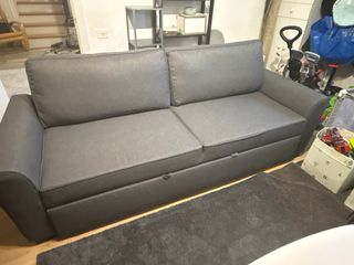 Sofá Cama Gris Tela, 230 cm largo y con sofa cama