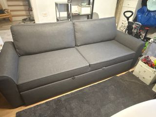 Sofá Cama Gris Tela, 230 cm largo y con sofa cama