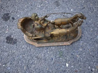 Carro de caballos en bronce