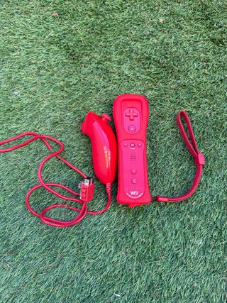 Mando Wii Motion Plus + Nunchuk Rojo
