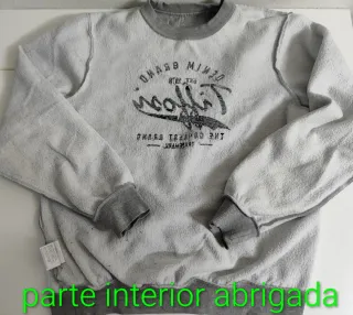 Sudadera gris. Estampado frontal logo de marca.