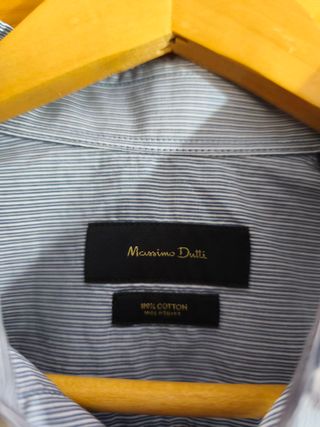 Camisa Massimo Dutti Color Azul y Blanco Talla M.