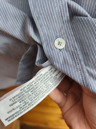 Camisa Massimo Dutti Color Azul y Blanco Talla M.