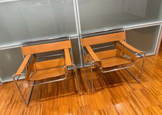 Poltrone in cuoio e metallo mod Wassily