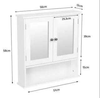 Armario Baño con Espejo Blanco