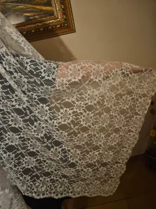 Mantilla Madrina/Manola Blanca 220x100cm