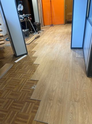 Tarima flotante y parquet