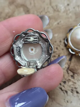 Orecchini vintage perla oro e argento