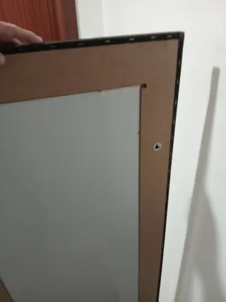 Espejo Marco Madera Negro/Marrón