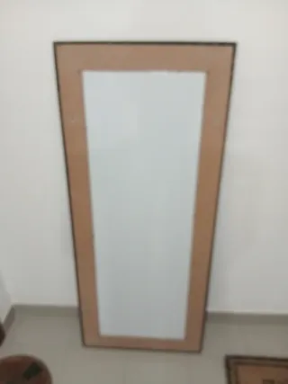 Espejo Marco Madera Negro/Marrón