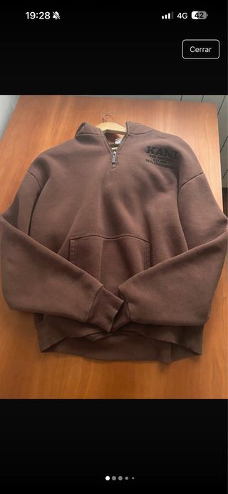 Sudadera Karl Kani Marrón Media Cremallera
