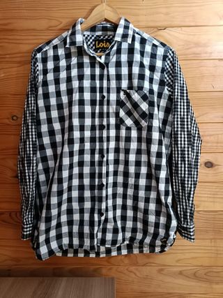 Camisa Lois Color Negro, Gris y Blanco Talla M