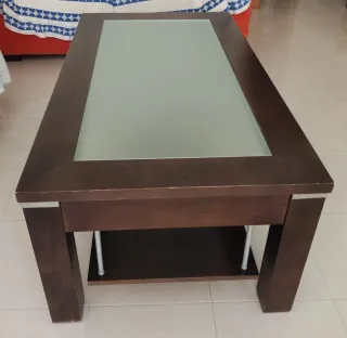 Mesa de centro madera y cristal