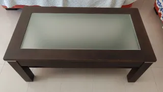 Mesa de centro madera y cristal