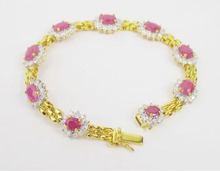 Pulsera Oro 18K Rubíes y Diamantes Naturales
