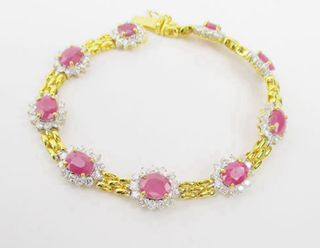 Pulsera Oro 18K Rubíes y Diamantes Naturales