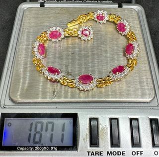 Pulsera Oro 18K Rubíes y Diamantes Naturales