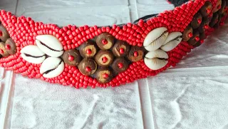 Cinturón Vintage Abalorios y Conchas