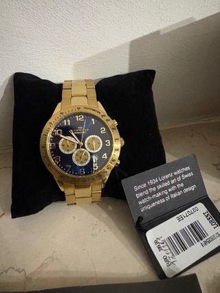Orologio Lorenz Cronografo Uomo Oro Blu
