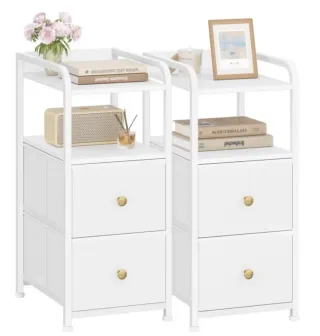 Lote 2 Mesitas Noche Blancas y Doradas