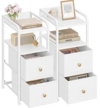 Lote 2 Mesitas Noche Blancas y Doradas