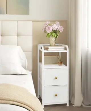 Lote 2 Mesitas Noche Blancas y Doradas