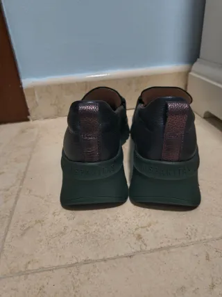 Mocasines Hispanitas Plata y Verde