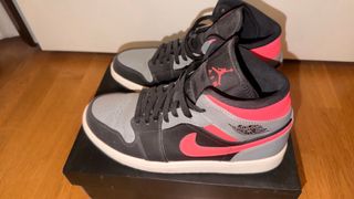 Nike Jordan 1 Mid Scarpa Grigio Rosa Nero