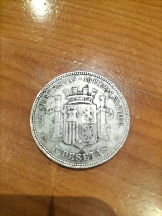 Moneda 5 Pesetas de Plata 1870