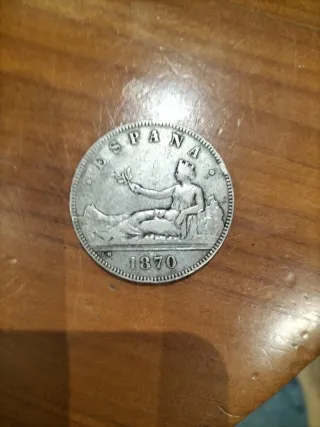 Moneda 5 Pesetas de Plata 1870