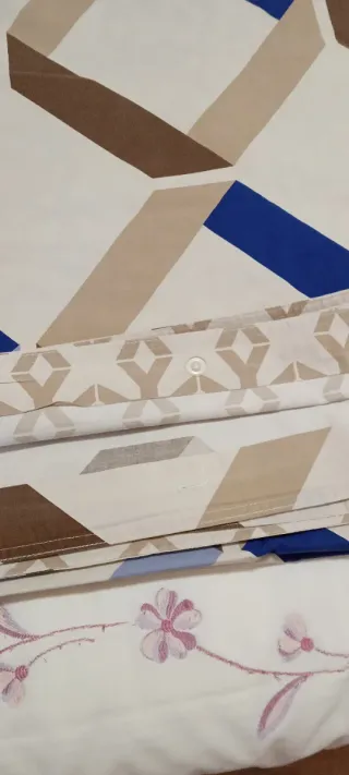 Funda Nórdica Geometría Azul y Beige