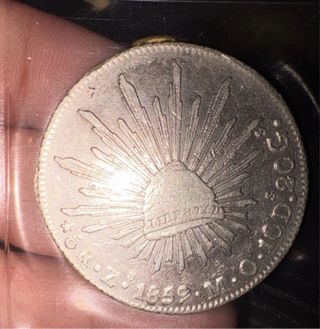 Moneda Mexicana 1859 Ocho Reales Plata