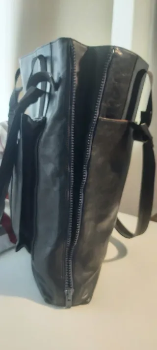 Bolso Tote Cuero Negro