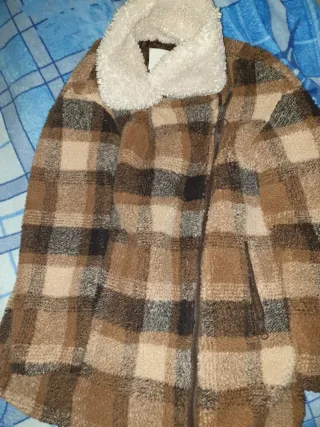 Chaqueta cuadros forro polar mujer.pone m pero xl