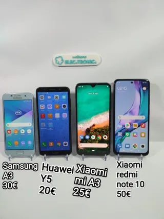 Samsung A3, Huawei Y5, mi A3 y redmi note 10