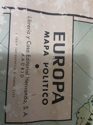 Mapa mural vintage Europa 1962