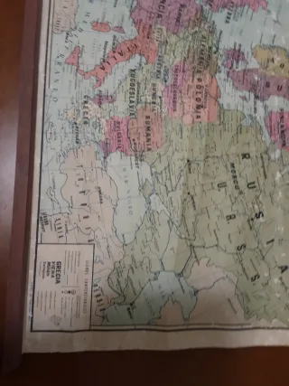 Mapa mural vintage Europa 1962