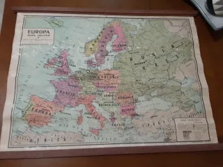 Mapa mural vintage Europa 1962