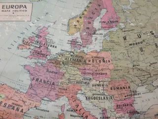 Mapa mural vintage Europa 1962