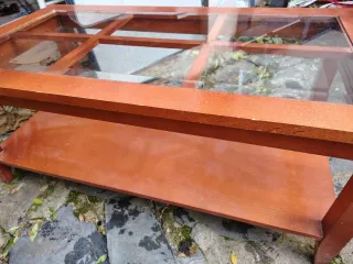 Mesa Centro Elevable de madera y cristal