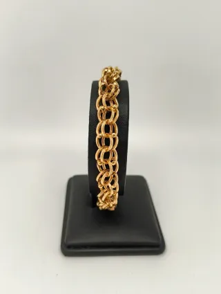 Pulsera Oro 18kt cadena doble hungarina
