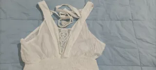 Abito lungo bianco con pizzo