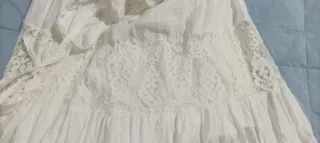Abito lungo bianco con pizzo