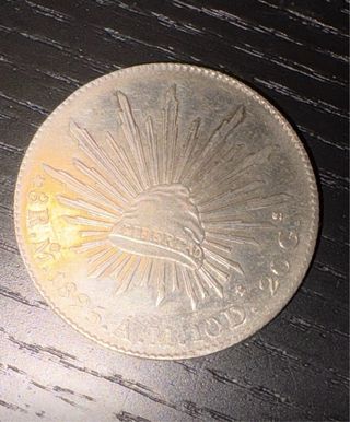 Moneda Plata 8 Reales México 1895