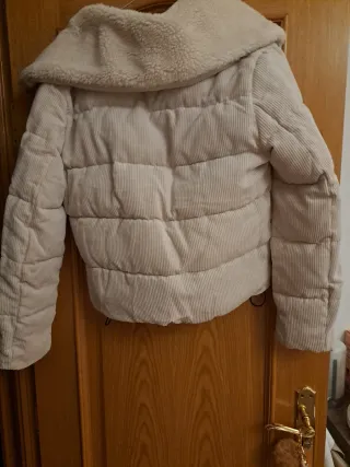 Cazadora beige pana forrada mujer