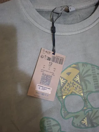 Sudadera Scalpers Talla 12 Verde y Dorada