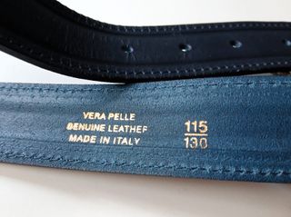 Cinturón de piel azul 110 cm