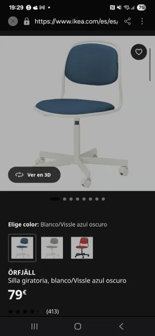 Silla de escritorio con ruedas regulable