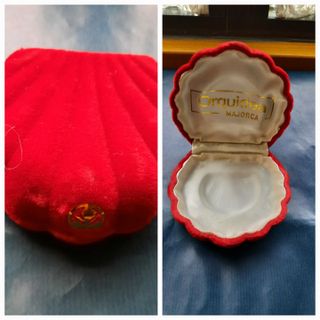 Estuche joyero con forma concha marina terciopelo