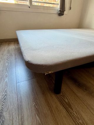 Somier tapizado gris